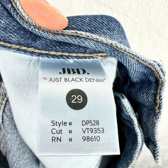 JBD Just Black Denim Distressed Straight Leg Jeans Size 29 Medium Wash High Rise - Picture 7 of 8